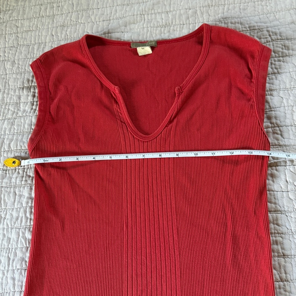 J. Crew Red Ribbed V-Neck Tank - Picture 4 of 6